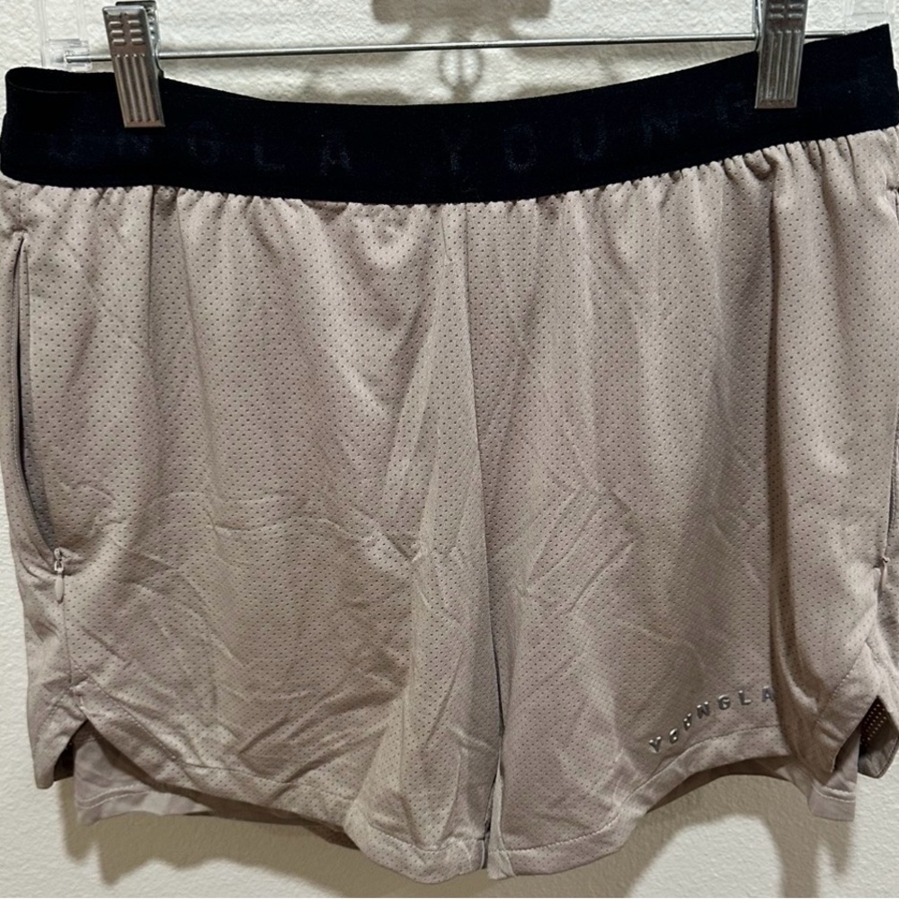 YoungLA Black and Tan Athletic training shorts‎ Shorts small